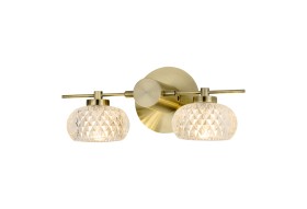Wade Antique Brass Wall Lights Deco Armed Wall Lights